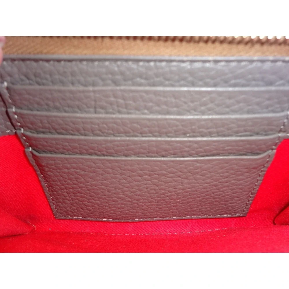 Dooney Bourke Gray‎ Leather Zip Around Wristlet Wallet Card Holder
